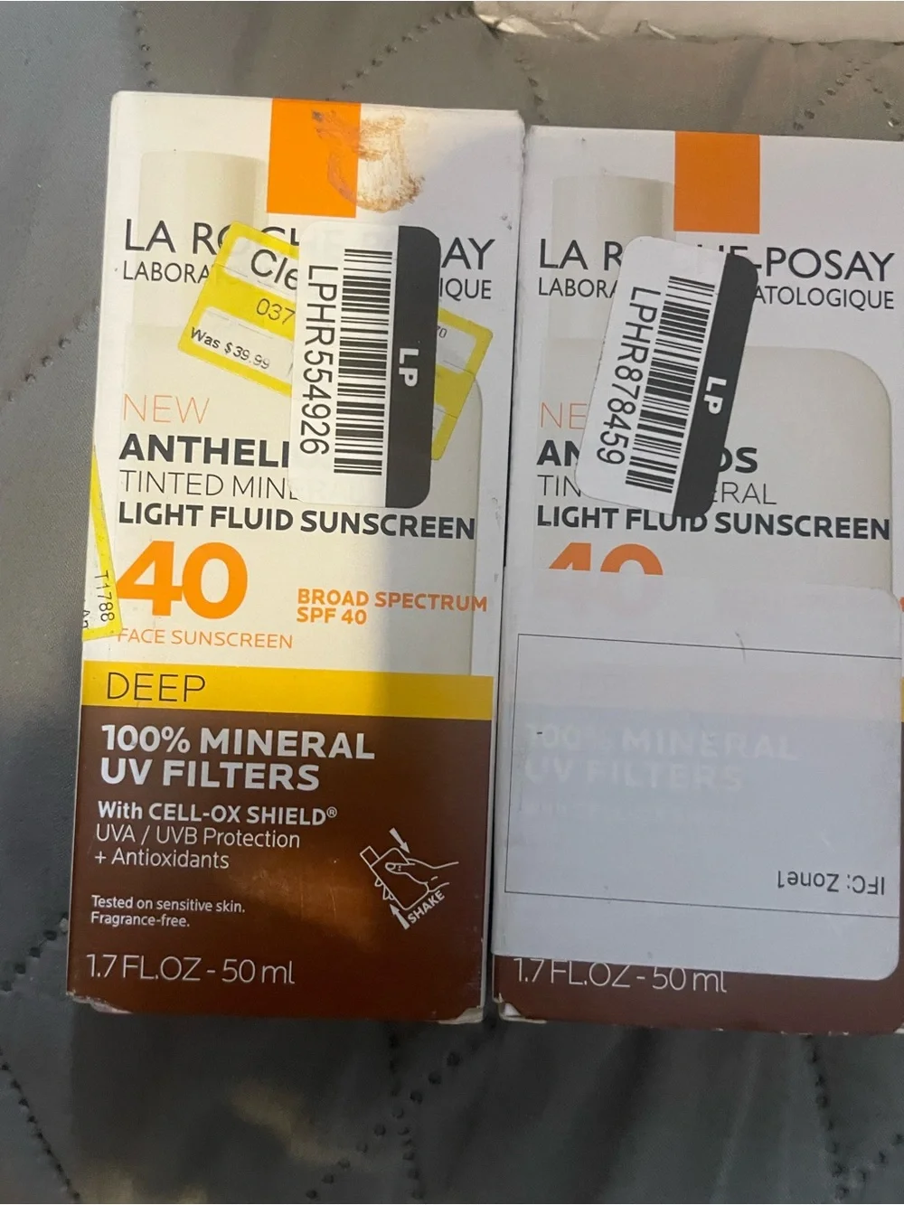 2 pack La Roche-Posay Anthelios Tinted Mineral Light Fluid Sunscreen SPF 40 - De